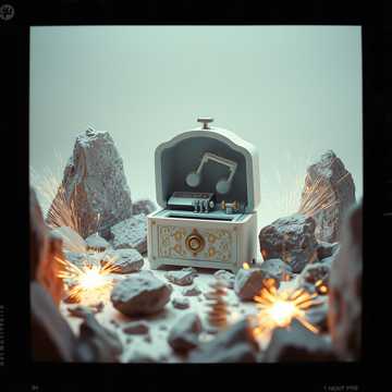 starts as a music box and then turns to rock battle music cover